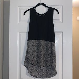 Black and White Hi Lo Tank Top